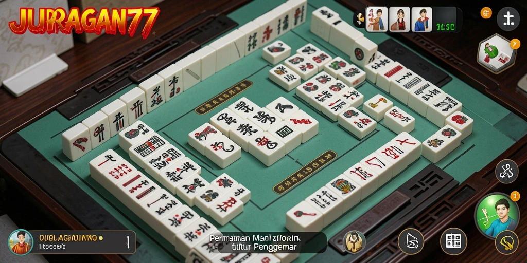 Tampilan gameplay Mahjong yang menarik di JURAGAN77.