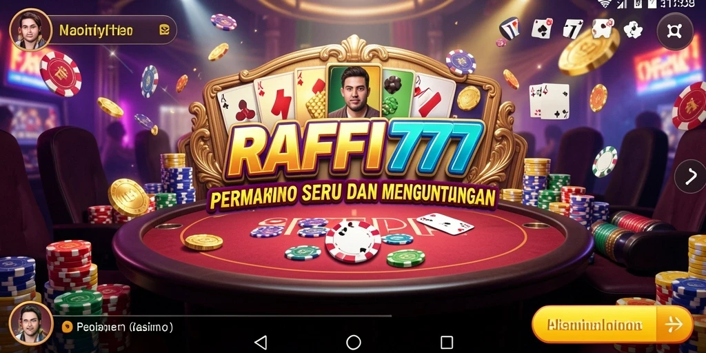 Screenshot RAFFI777 menampilkan momen seru permainan Kasino.
