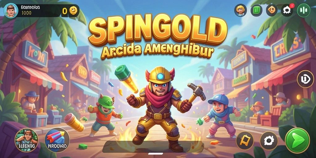 Tampilan gameplay SPINGOLD yang menantang dan seru.