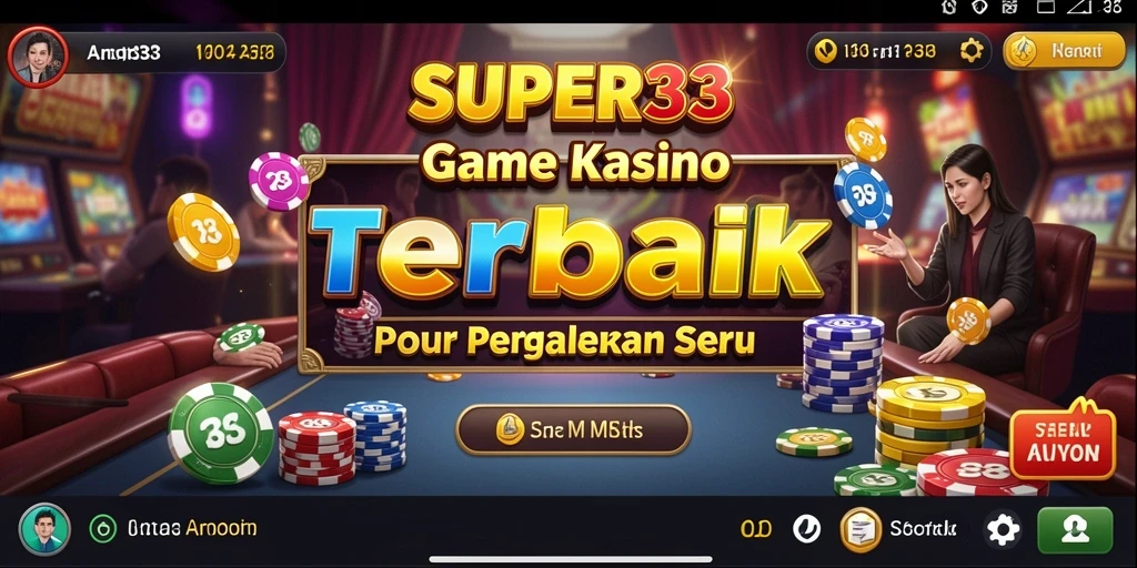 Tampilan gameplay SUPER33 yang seru dan menarik dalam suasana Kasino.