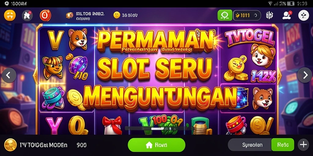 Tampilan gameplay seru TVTOGEL dengan simbol slot menarik.
