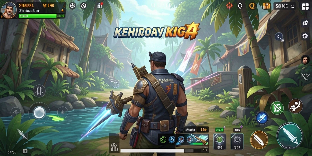 Tampilan gameplay V98 dengan karakter dan interaksi yang menarik.