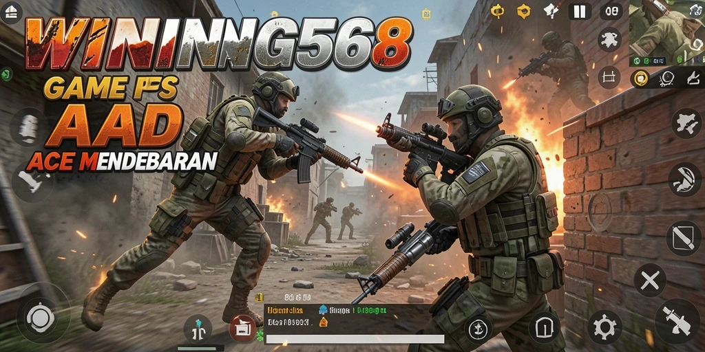 Screenshot gameplay WINNING568 menunjukkan aksi pertempuran antar pemain.